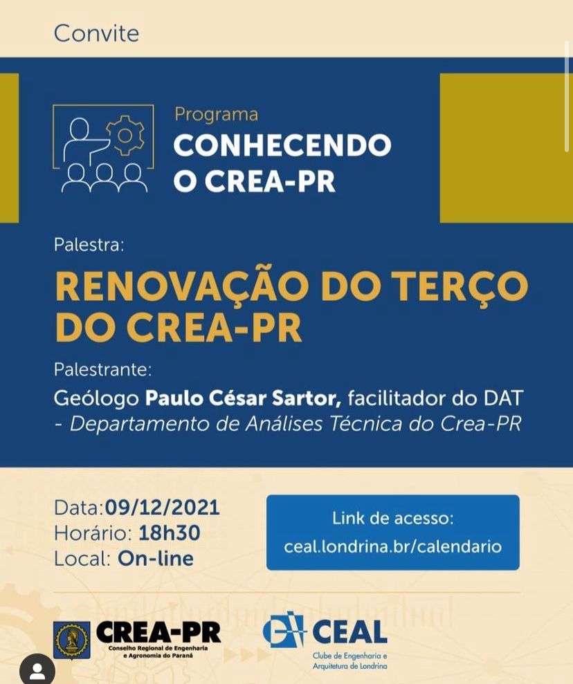 Palestra - Renovação do Terço do Crea-PR